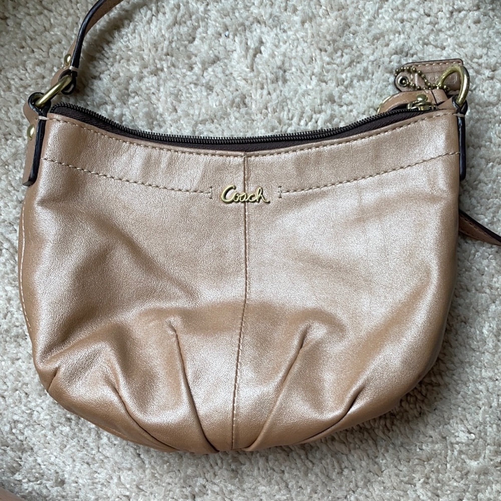 Shimmer Tan Coach Crossbody